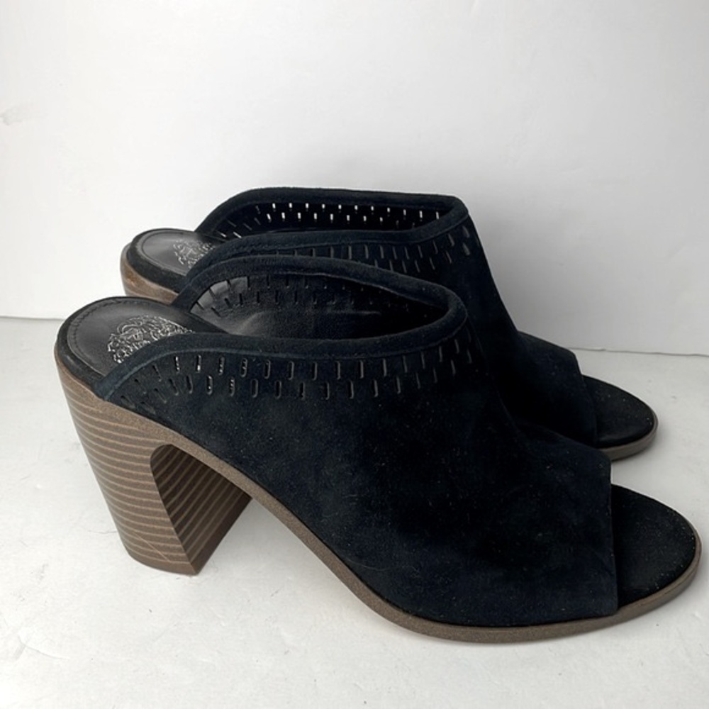 Vince Camuto Merlyna Black Suede Clogs - Picture 3 of 7